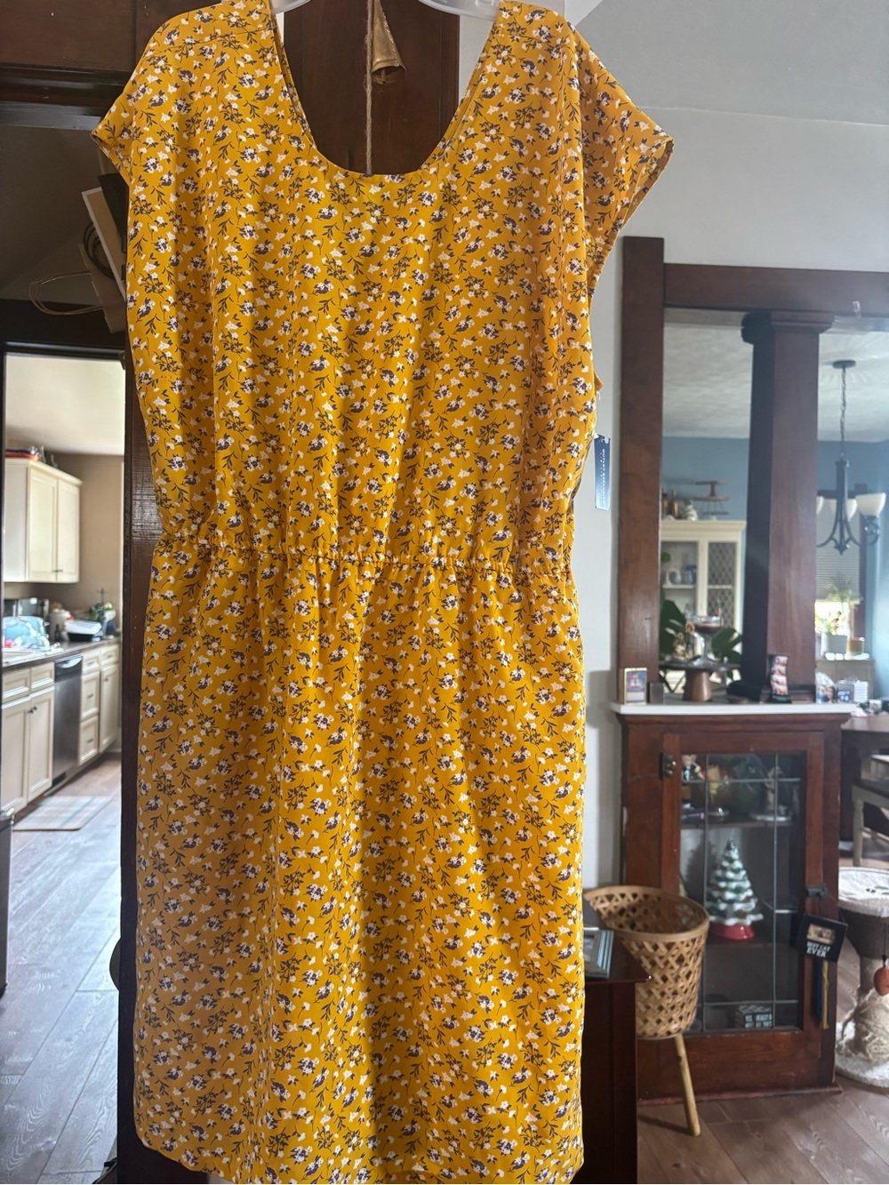 Old Navy Mustard Yellow Floral Mini Dress